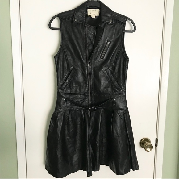 Nicole Miller Dresses & Skirts - Artelier by Nicole Miller black leather moto dress